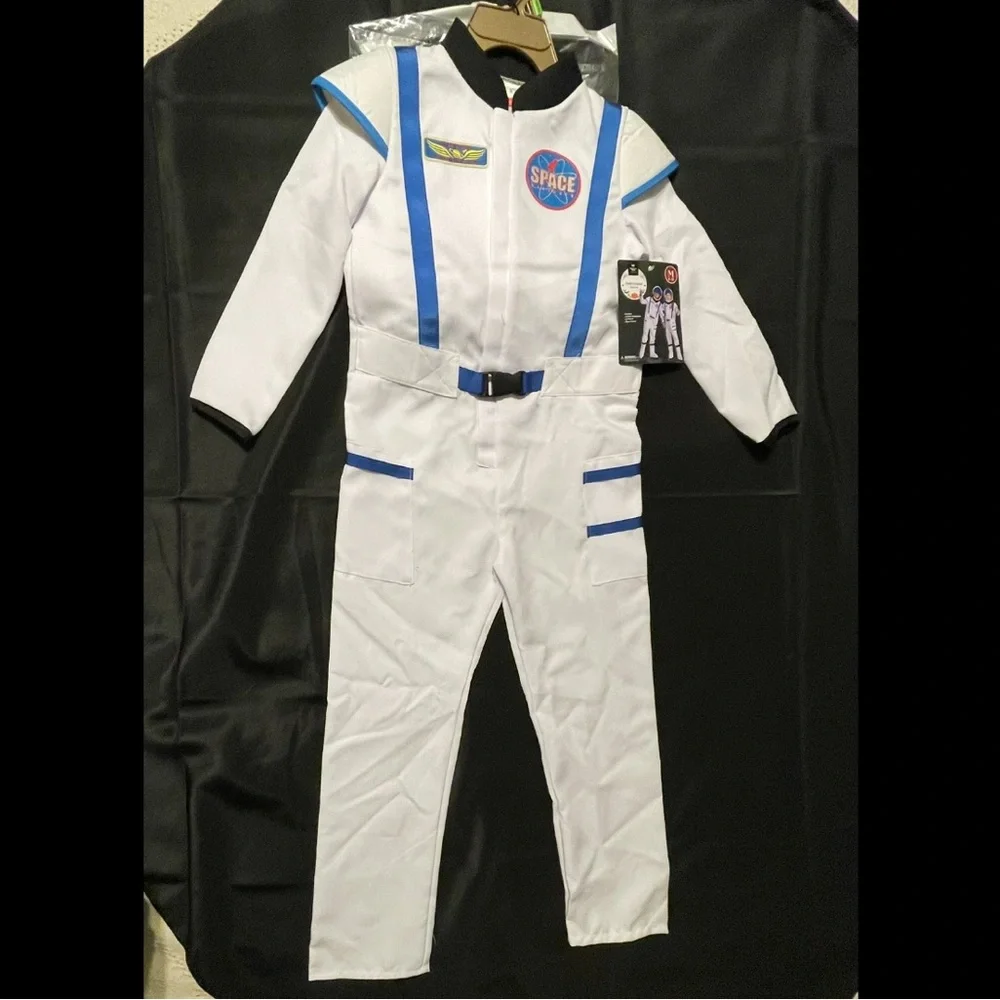Kids White and Blue Space Suit Costume